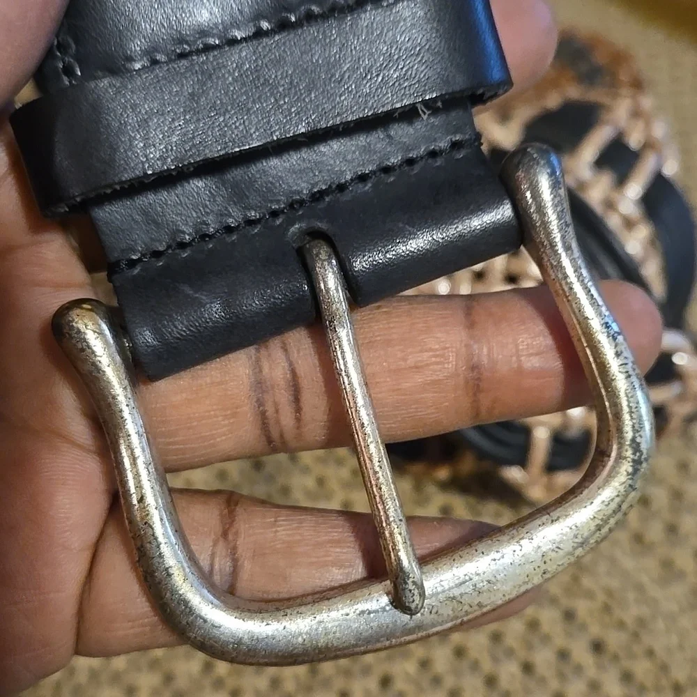 Linea Pelle Vintage Woven Braided Belt Size S